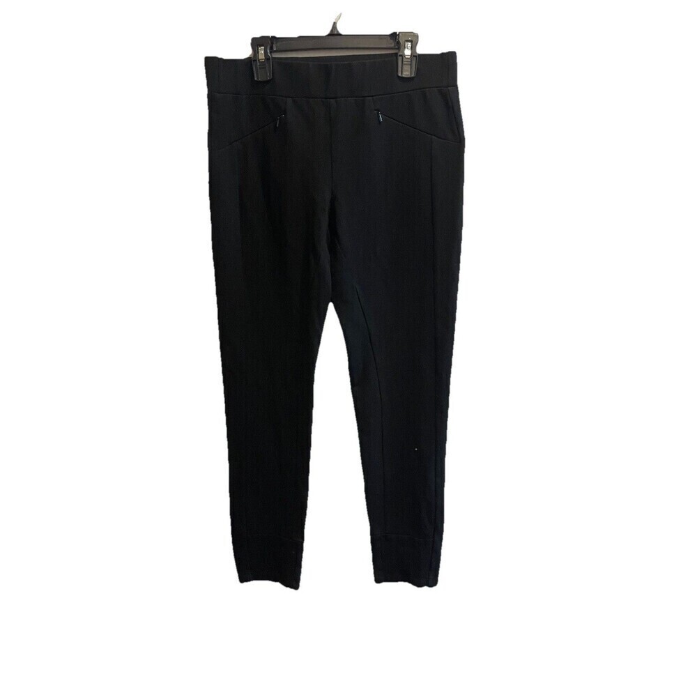 Etcetera Black Tapered Slacks Dress Pants Pull-On Elastic Womens 8 Classic Work